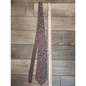 Kuppenheimer Tie Red Paisley Floral Italian Silk 56 x 3.25 USA